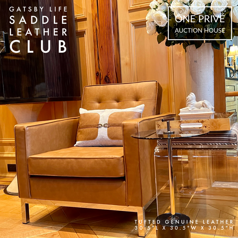 Saddle Tufted Leather Club Chair | Single Seater | Mid-Century Modern