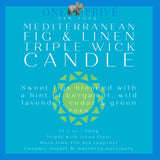 fig and linen triple wick candle banner